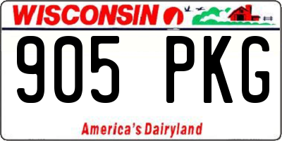 WI license plate 905PKG
