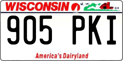 WI license plate 905PKI