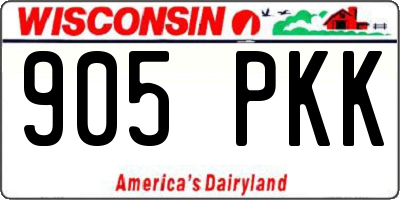 WI license plate 905PKK