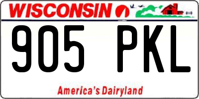 WI license plate 905PKL