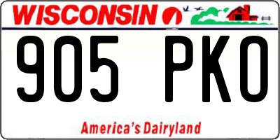 WI license plate 905PKO