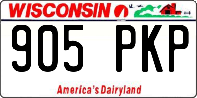 WI license plate 905PKP