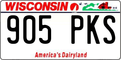WI license plate 905PKS