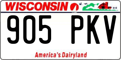 WI license plate 905PKV