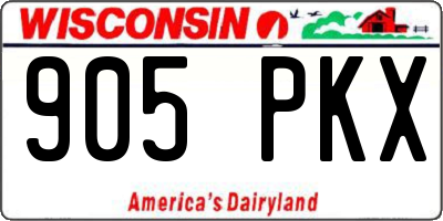 WI license plate 905PKX