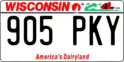 WI license plate 905PKY
