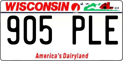 WI license plate 905PLE