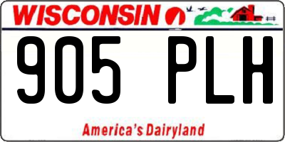 WI license plate 905PLH