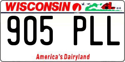 WI license plate 905PLL