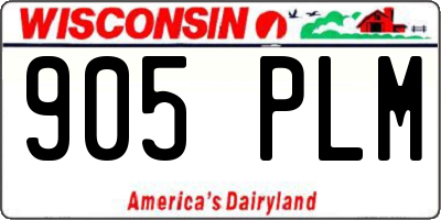 WI license plate 905PLM