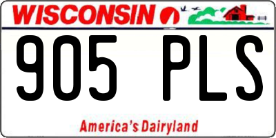 WI license plate 905PLS