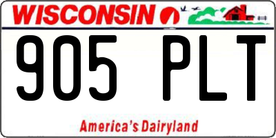 WI license plate 905PLT