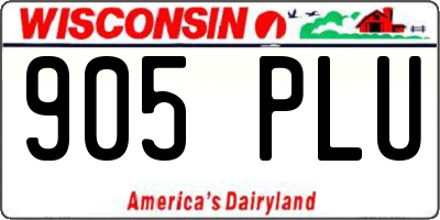 WI license plate 905PLU