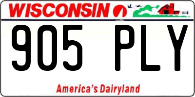 WI license plate 905PLY