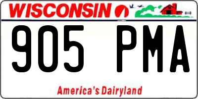 WI license plate 905PMA