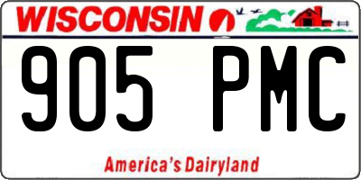WI license plate 905PMC