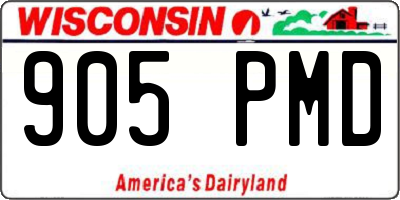 WI license plate 905PMD
