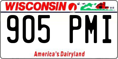 WI license plate 905PMI