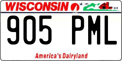 WI license plate 905PML