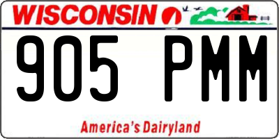 WI license plate 905PMM