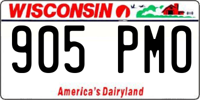 WI license plate 905PMO
