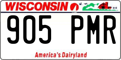 WI license plate 905PMR