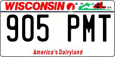 WI license plate 905PMT