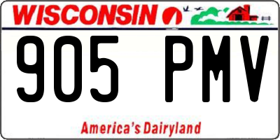 WI license plate 905PMV