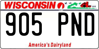WI license plate 905PND
