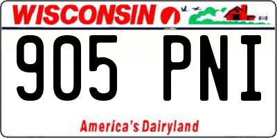 WI license plate 905PNI