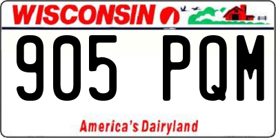 WI license plate 905PQM
