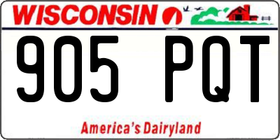 WI license plate 905PQT