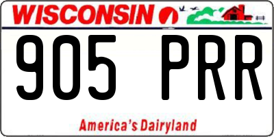 WI license plate 905PRR