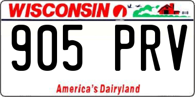 WI license plate 905PRV