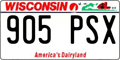 WI license plate 905PSX