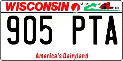 WI license plate 905PTA