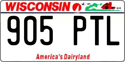 WI license plate 905PTL