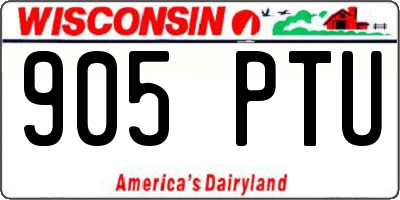 WI license plate 905PTU