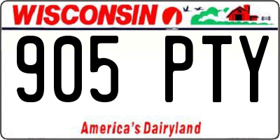 WI license plate 905PTY