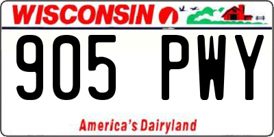 WI license plate 905PWY