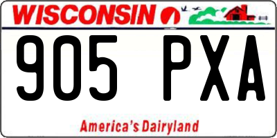 WI license plate 905PXA