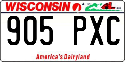 WI license plate 905PXC