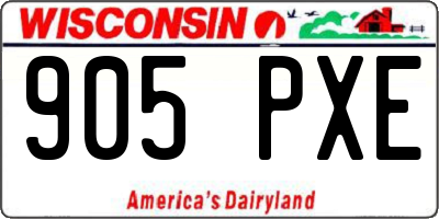 WI license plate 905PXE