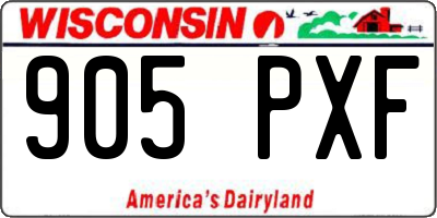 WI license plate 905PXF