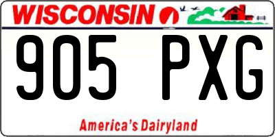 WI license plate 905PXG