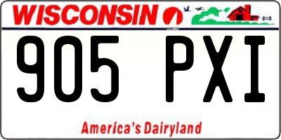 WI license plate 905PXI