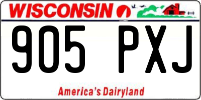 WI license plate 905PXJ