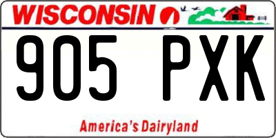 WI license plate 905PXK