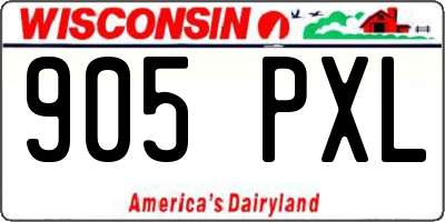WI license plate 905PXL