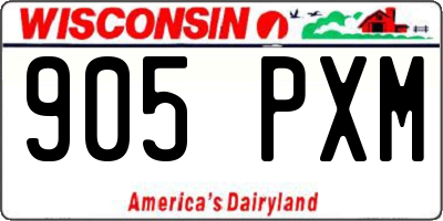 WI license plate 905PXM